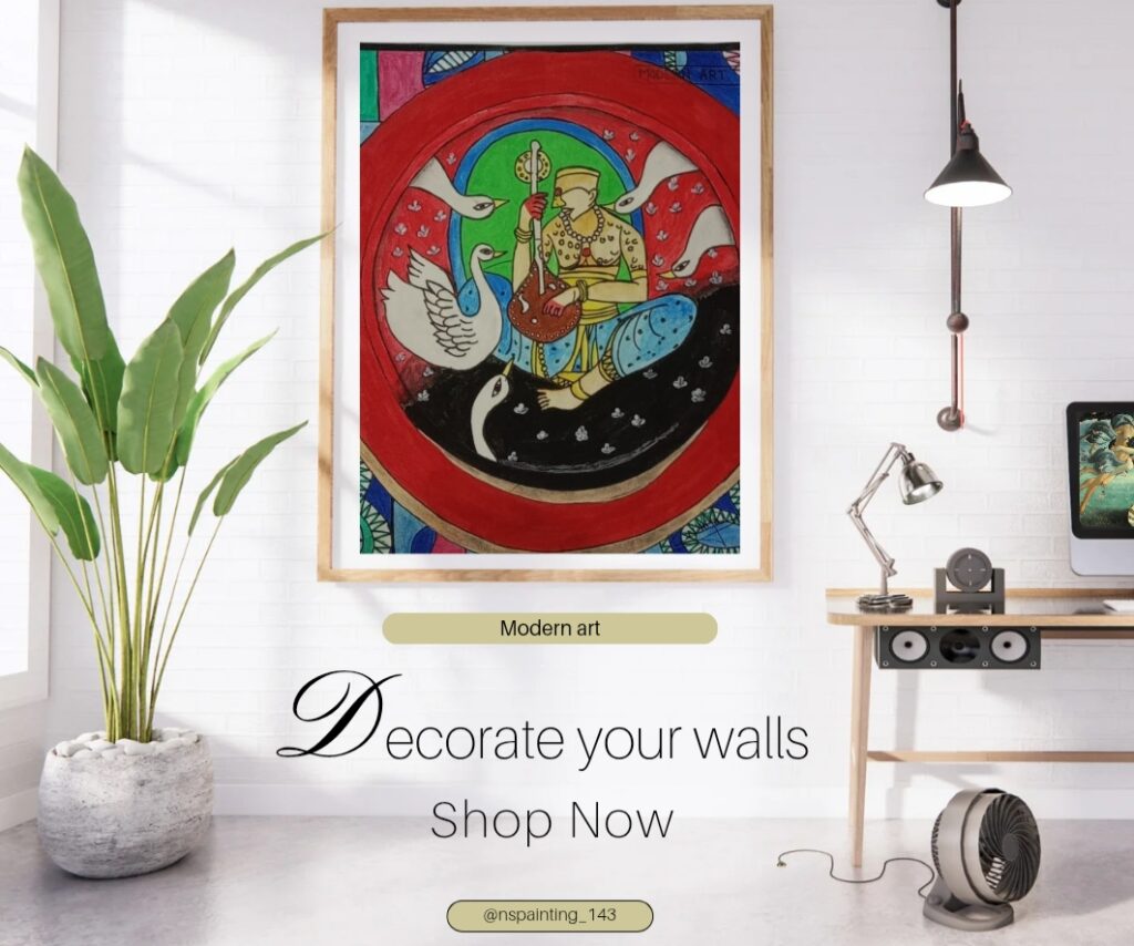 modern art camoare with indian folk art